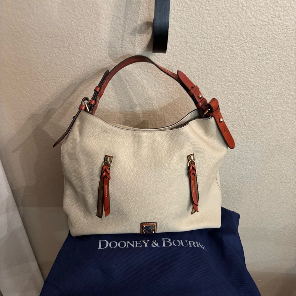 Dooney & Bourke Cream and Brown Shoulder Bag